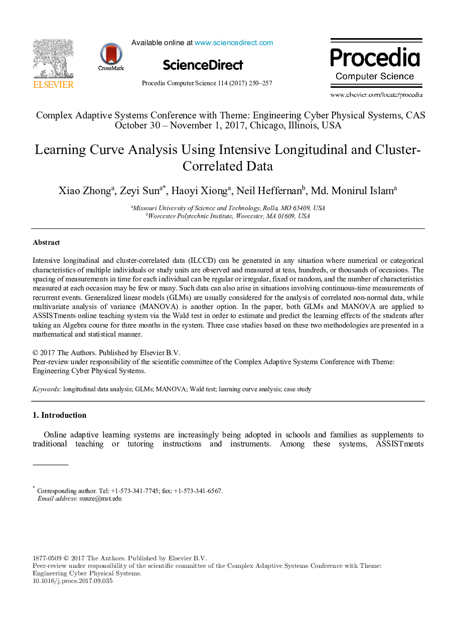 Learning Curve Analysis Using Intensive Longitudinal and Cluster-Correlated Data