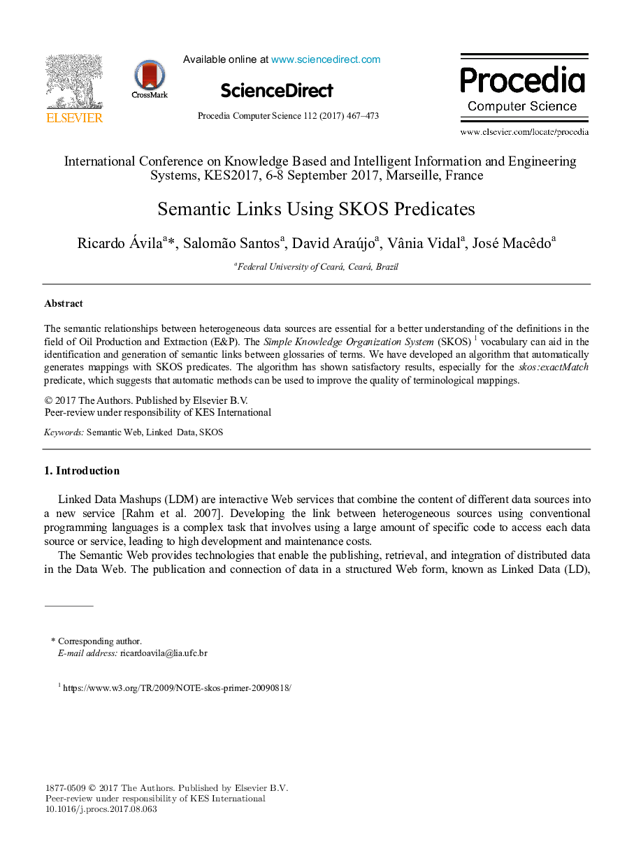 Semantic Links Using SKOS Predicates