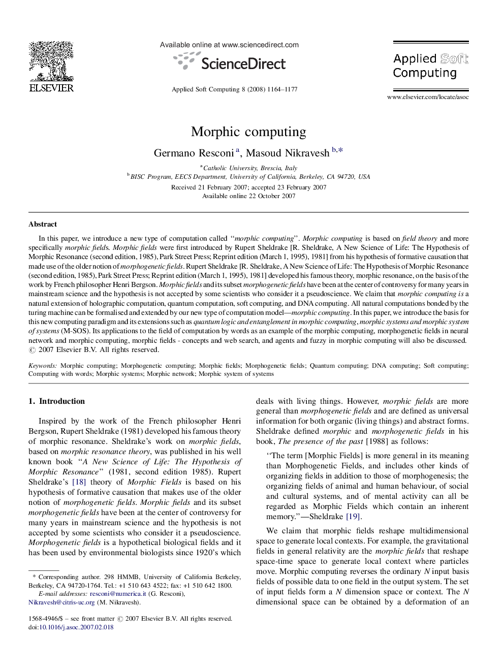 Morphic computing