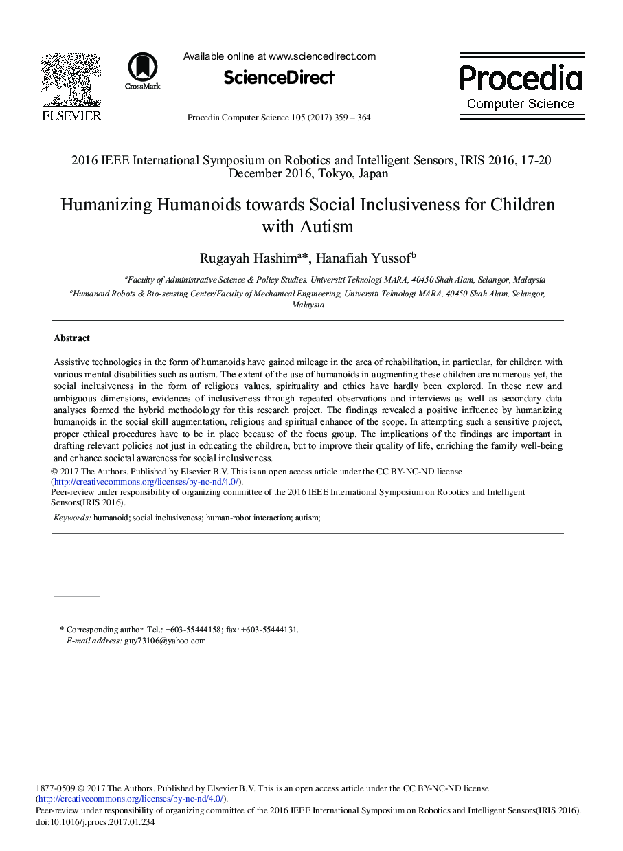Humanizing Humanoids Towards Social Inclusiveness for Children with Autism
