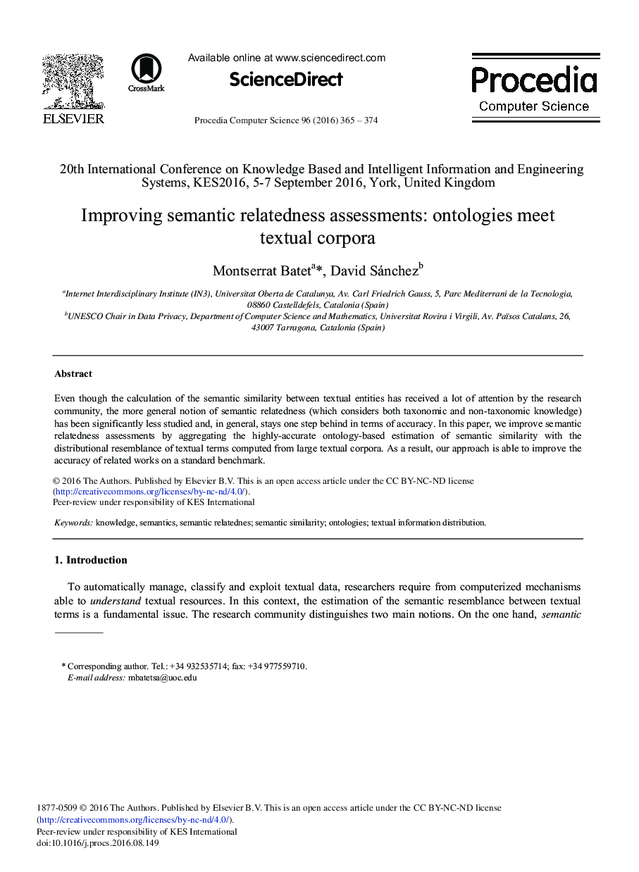 Improving Semantic Relatedness Assessments: Ontologies Meet Textual Corpora