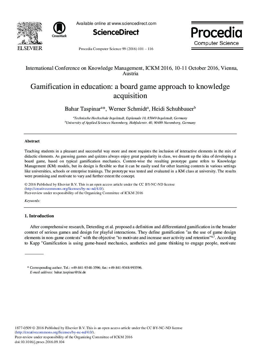 Gamification in Education: A Board Game Approach to Knowledge Acquisition