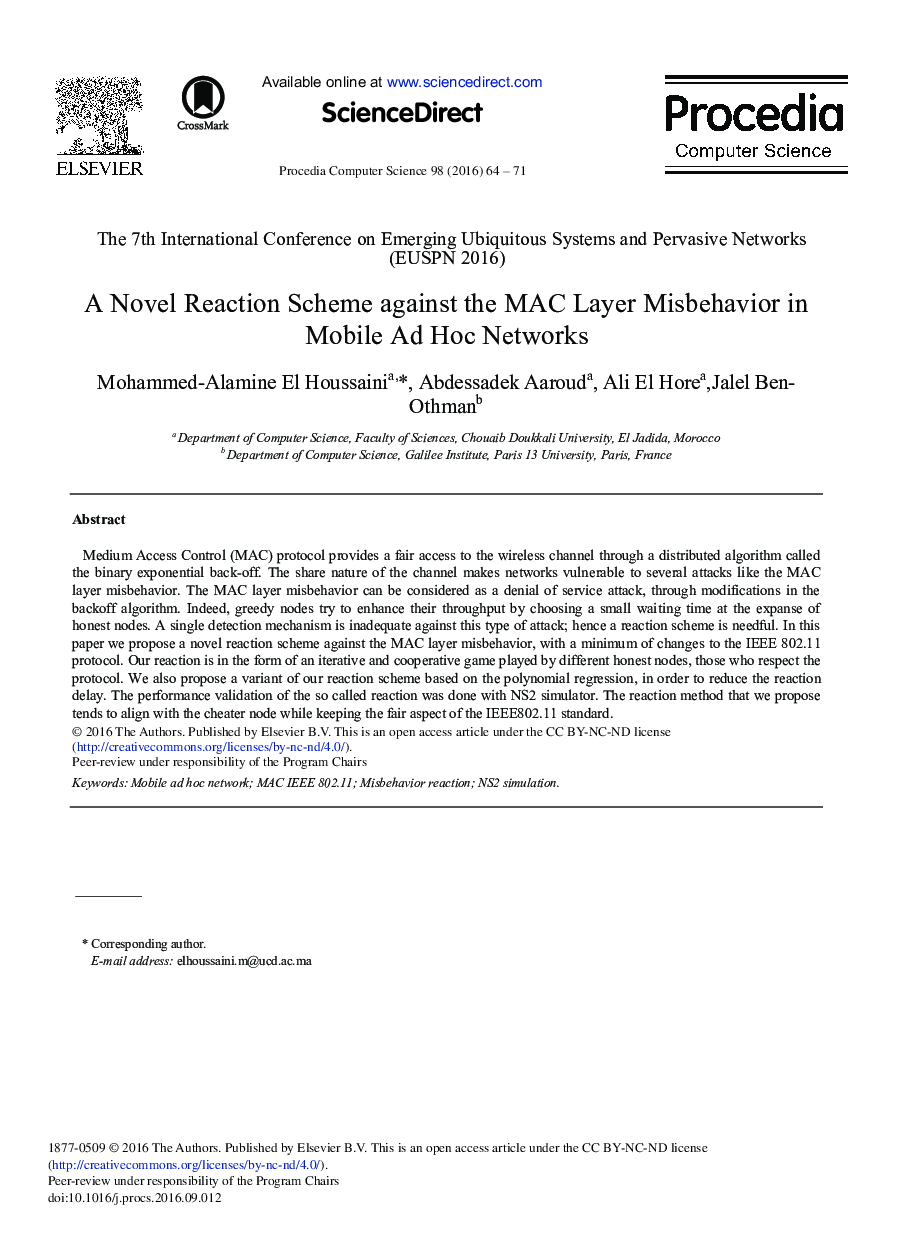 A Novel Reaction Scheme against the MAC Layer Misbehavior in Mobile Ad Hoc Networks