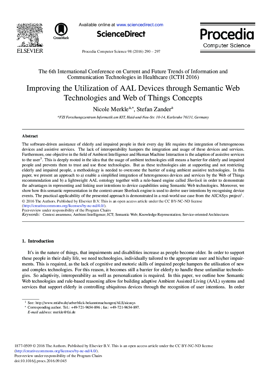 Improving the Utilization of AAL Devices through Semantic Web Technologies and Web of Things Concepts