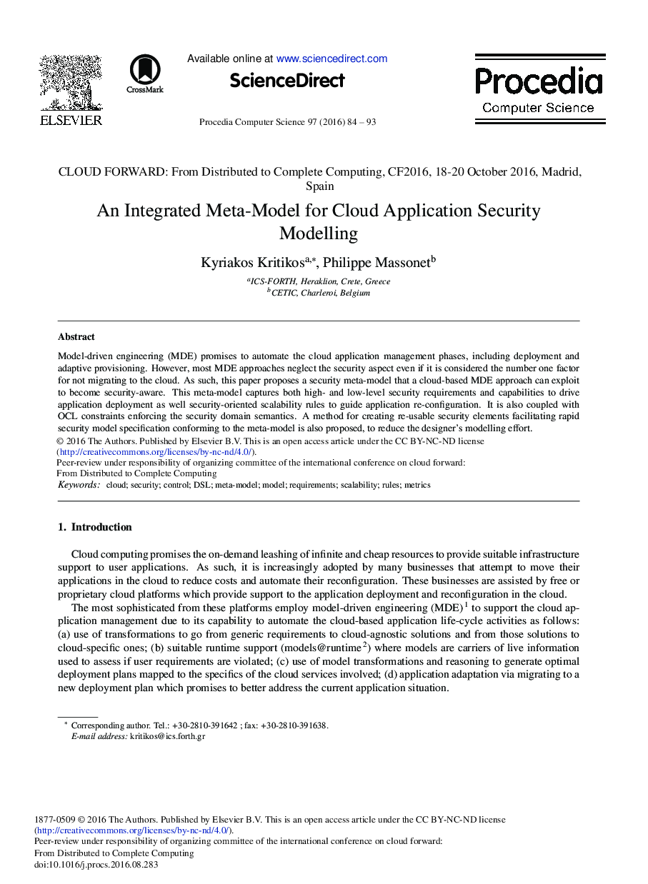 An Integrated Meta-model for Cloud Application Security Modelling