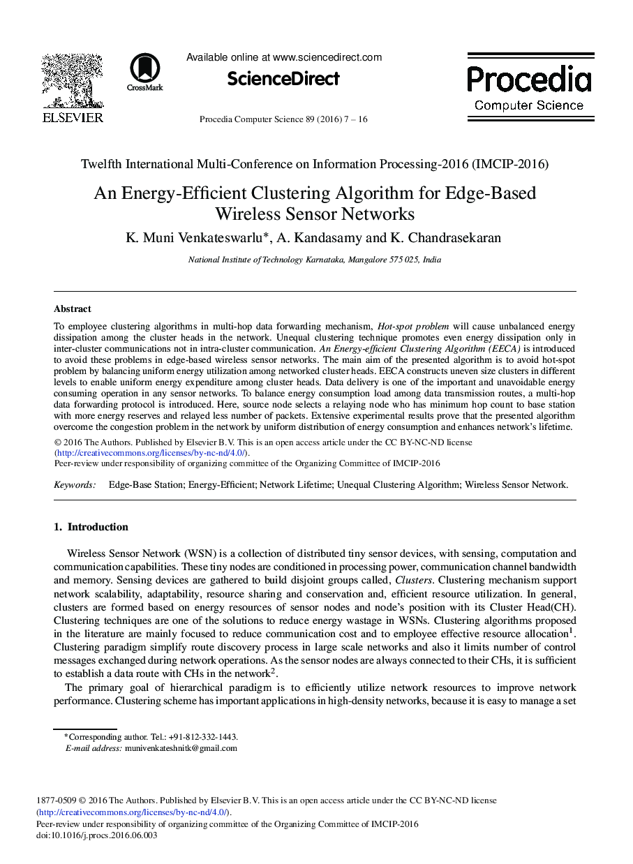 An Energy-Efficient Clustering Algorithm for Edge-Based Wireless Sensor Networks