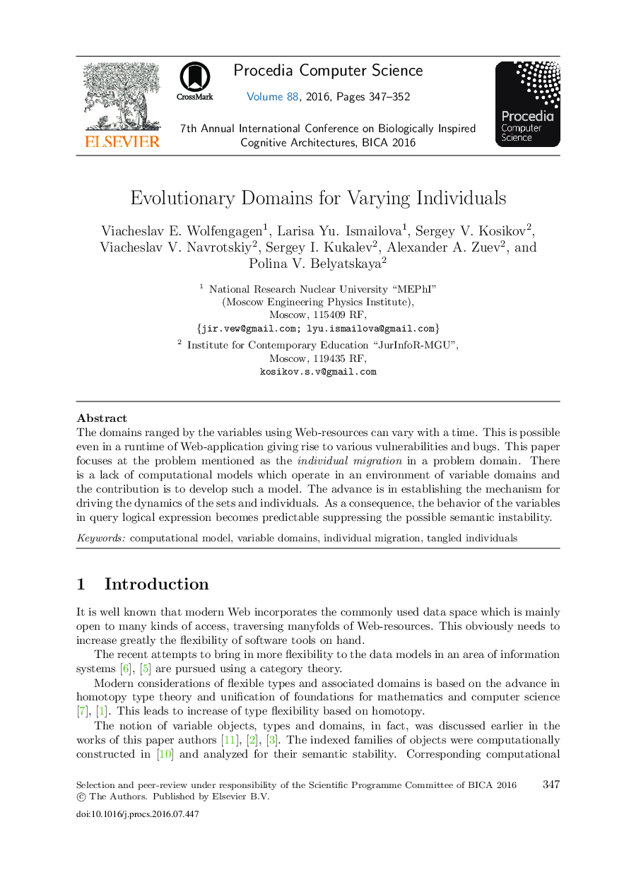 Evolutionary Domains for Varying Individuals