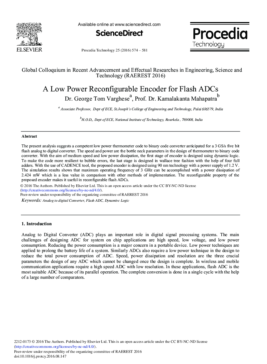 A Low Power Reconfigurable Encoder for Flash ADCs