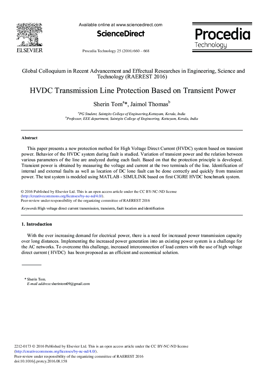 HVDC Transmission Line Protection Based on Transient Power