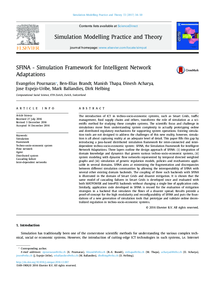 SFINA - Simulation Framework for Intelligent Network Adaptations