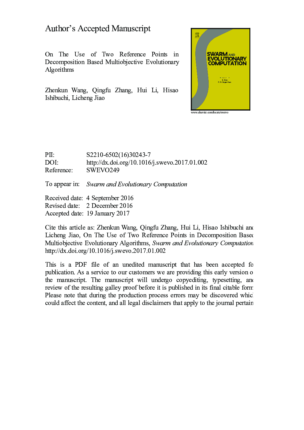 On the use of two reference points in decomposition based multiobjective evolutionary algorithms