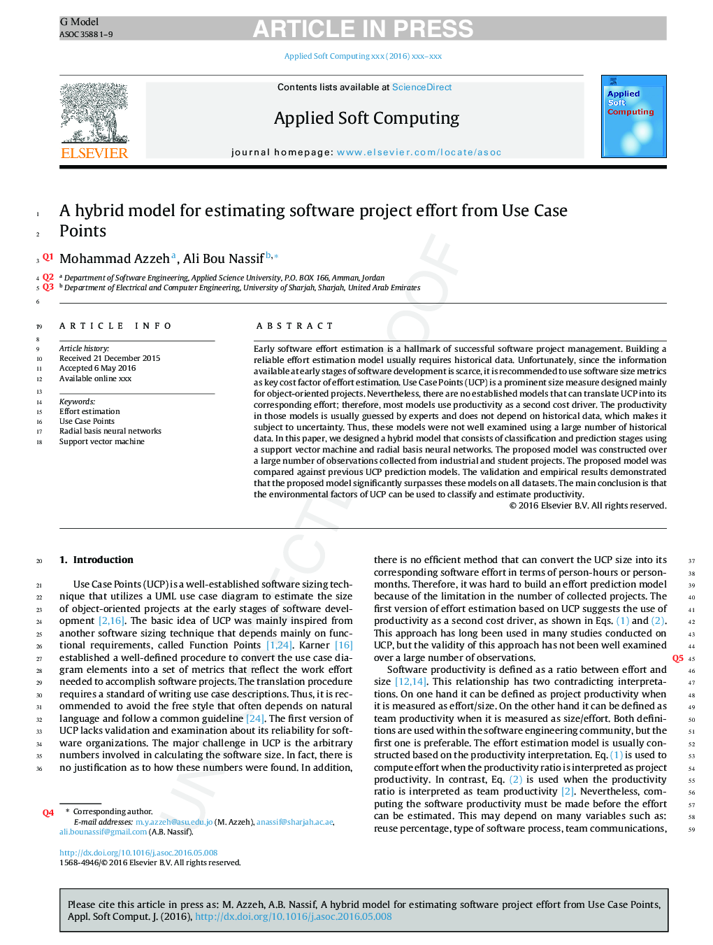 A hybrid model for estimating software project effort from Use Case Points