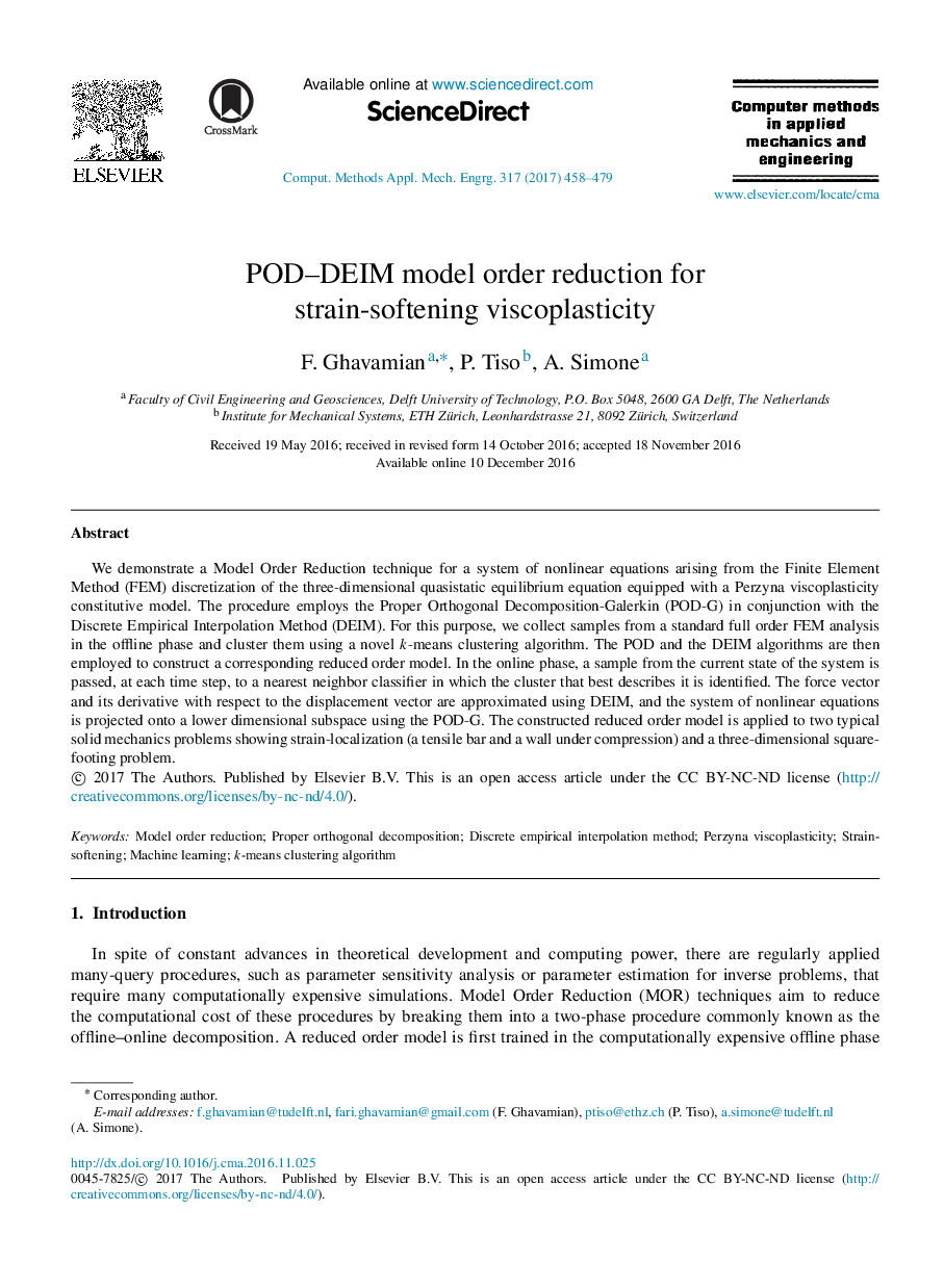 POD-DEIM model order reduction for strain-softening viscoplasticity