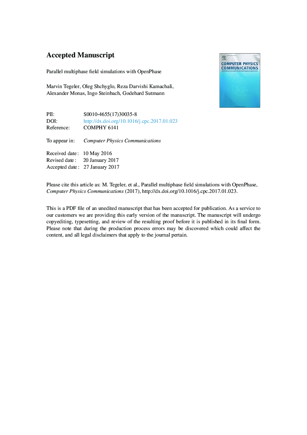 Parallel multiphase field simulations with OpenPhase