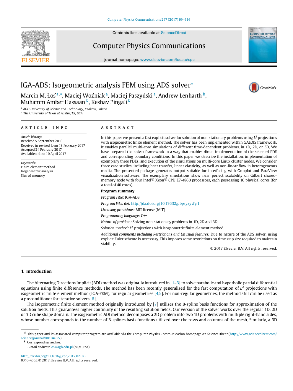 IGA-ADS: Isogeometric analysis FEM using ADS solver