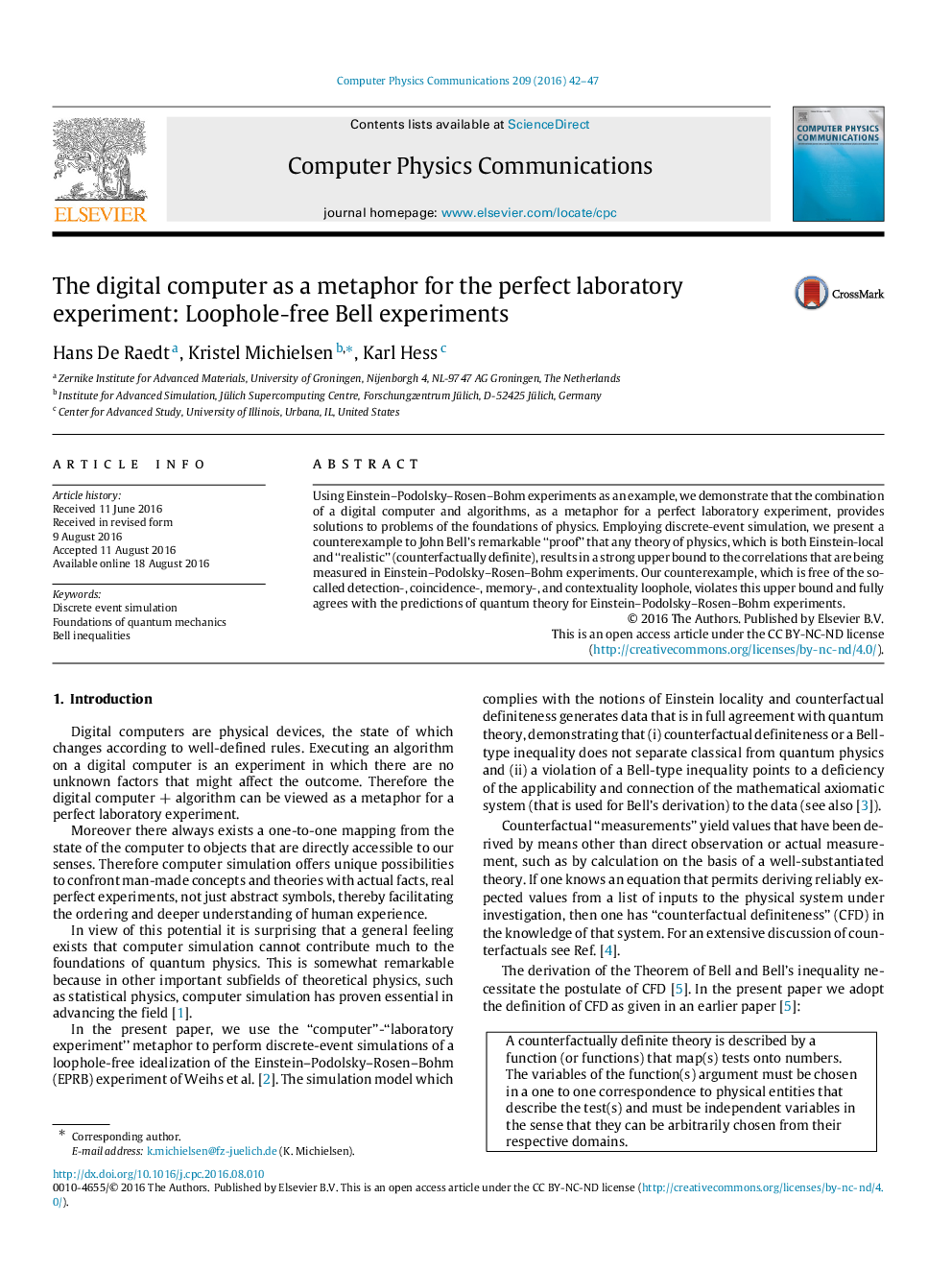 The digital computer as a metaphor for the perfect laboratory experiment: Loophole-free Bell experiments