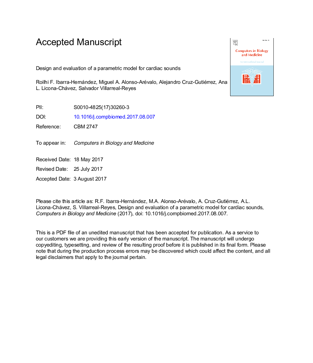 Design and evaluation of a parametric model for cardiac sounds