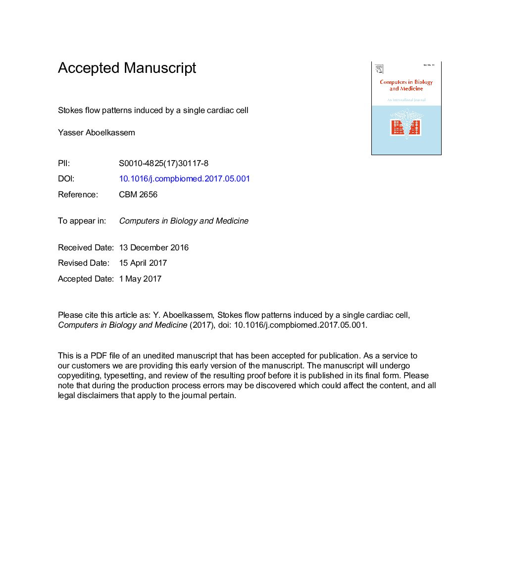 Stokes flow patterns induced by a single cardiac cell