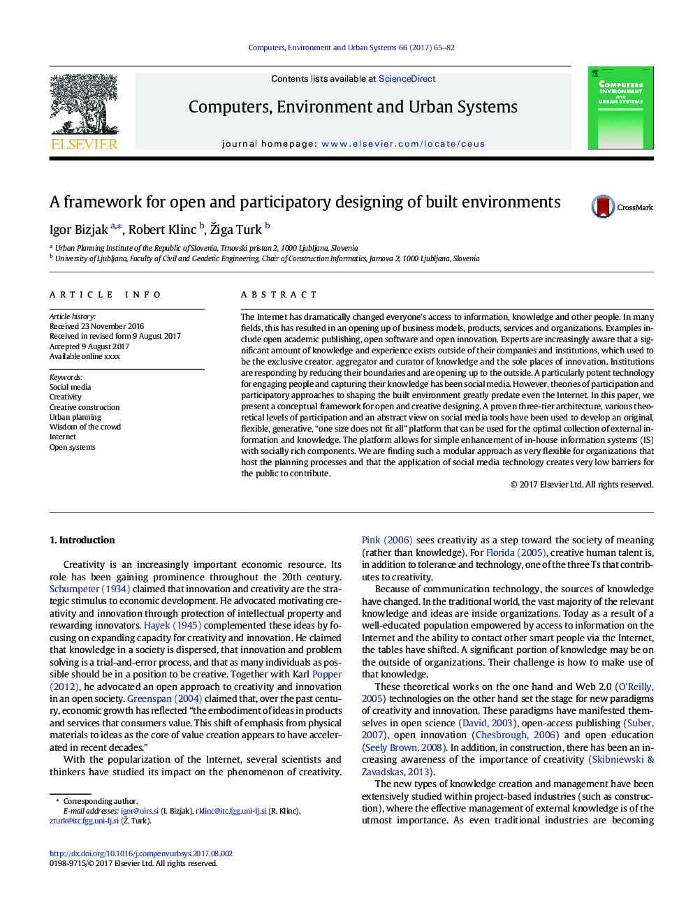 A framework for open and participatory designing of built environments