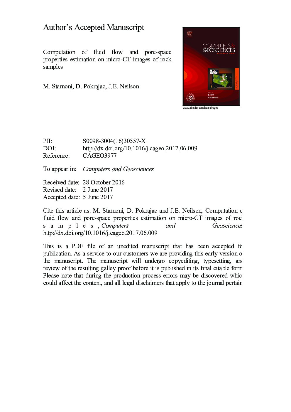 Computation of fluid flow and pore-space properties estimation on micro-CT images of rock samples