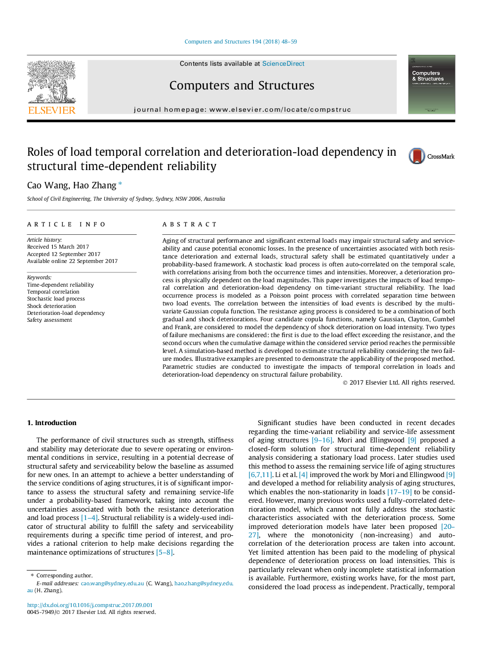 Roles of load temporal correlation and deterioration-load dependency in structural time-dependent reliability