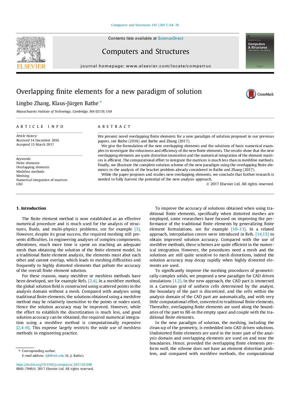 Overlapping finite elements for a new paradigm of solution