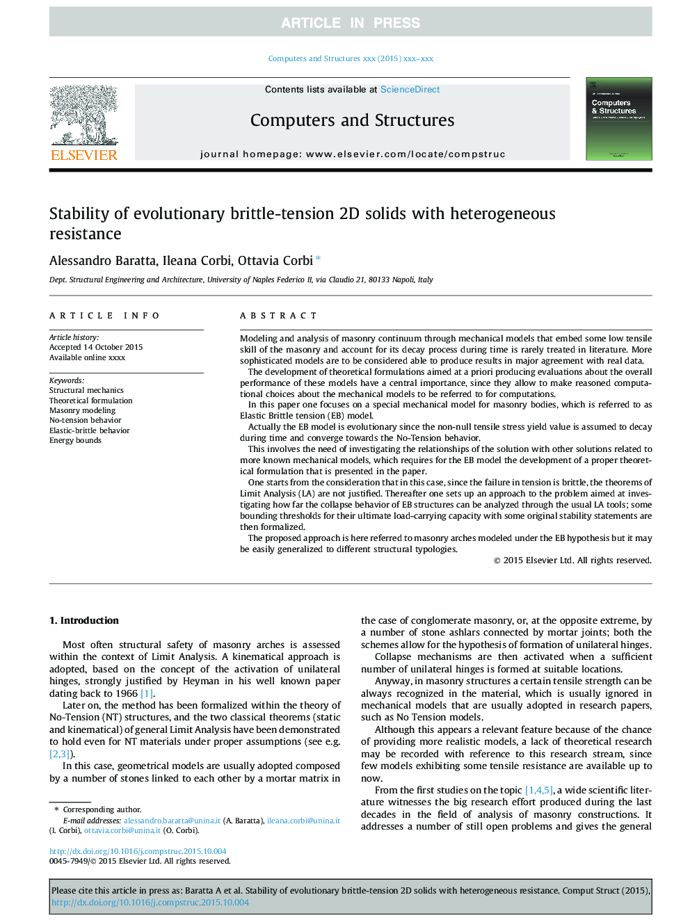 Stability of evolutionary brittle-tension 2D solids with heterogeneous resistance