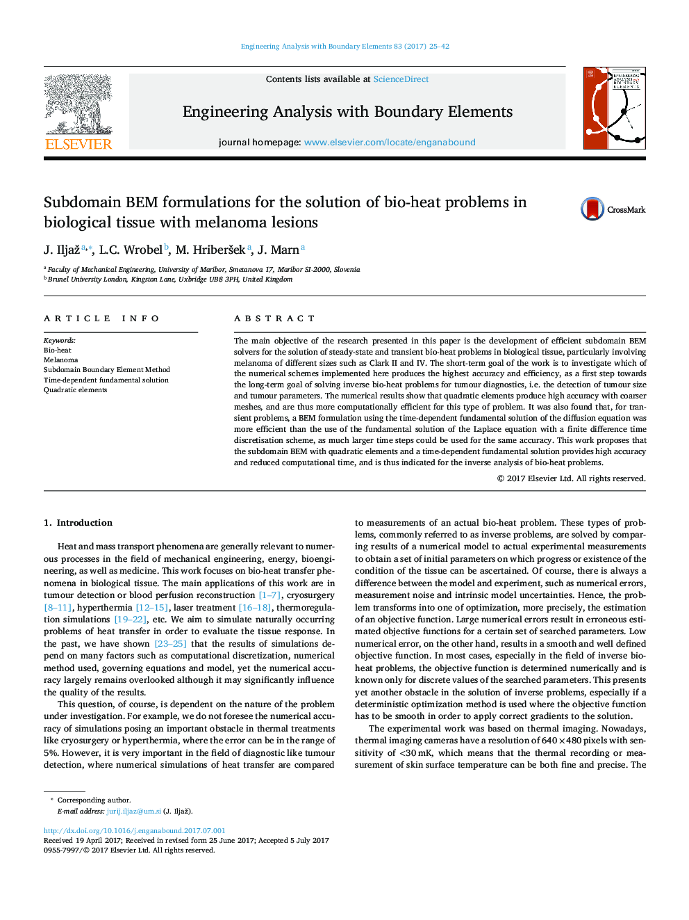 Subdomain BEM formulations for the solution of bio-heat problems in biological tissue with melanoma lesions