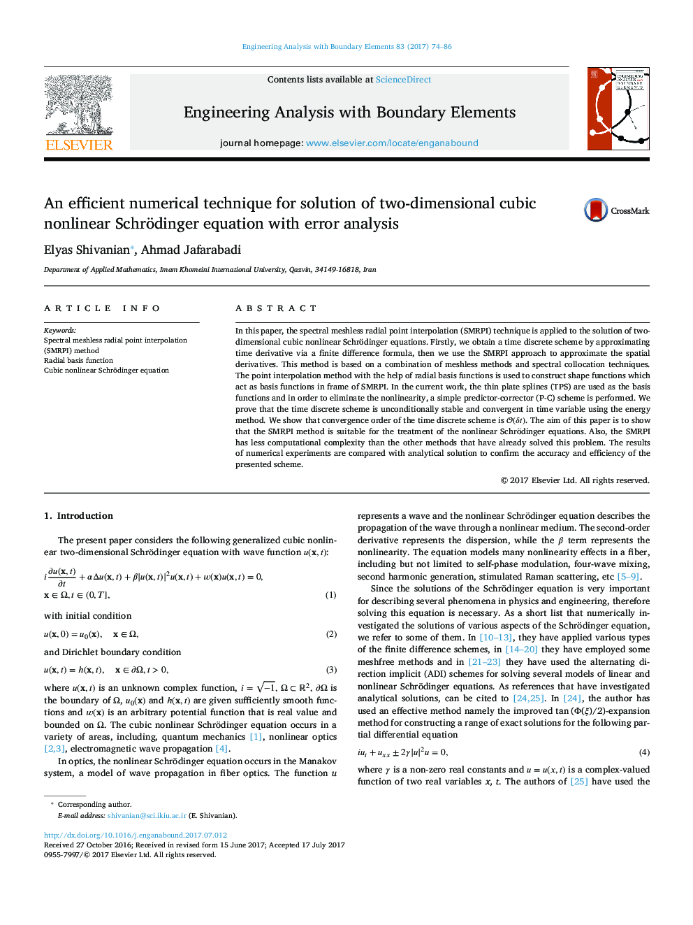 An efficient numerical technique for solution of two-dimensional cubic nonlinear Schrödinger equation with error analysis