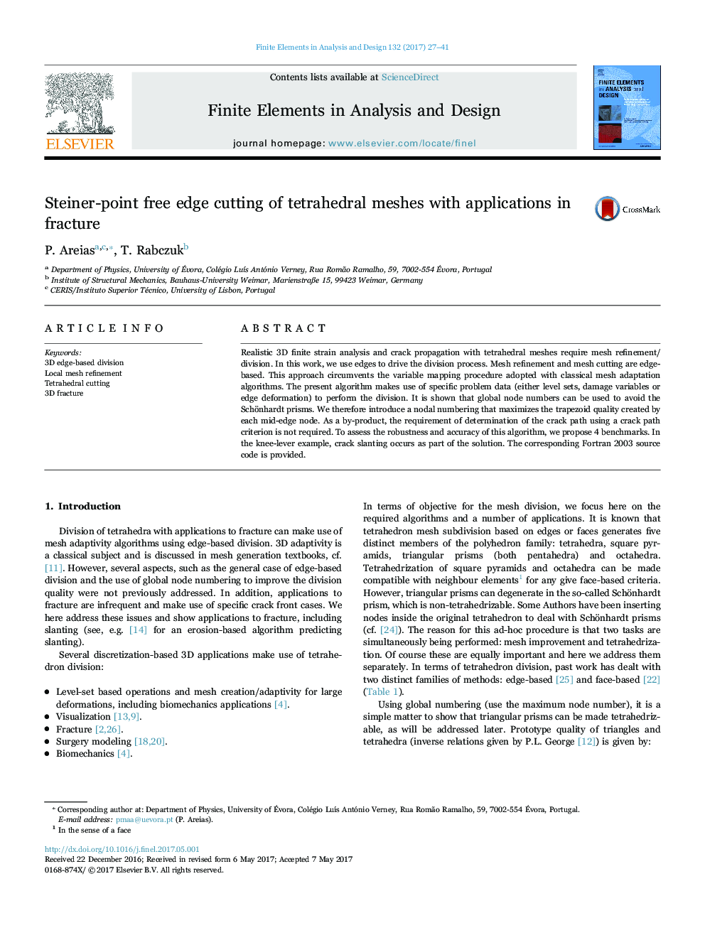 Steiner-point free edge cutting of tetrahedral meshes with applications in fracture