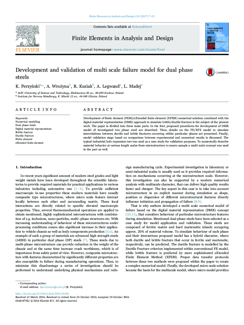 Development and validation of multi scale failure model for dual phase steels