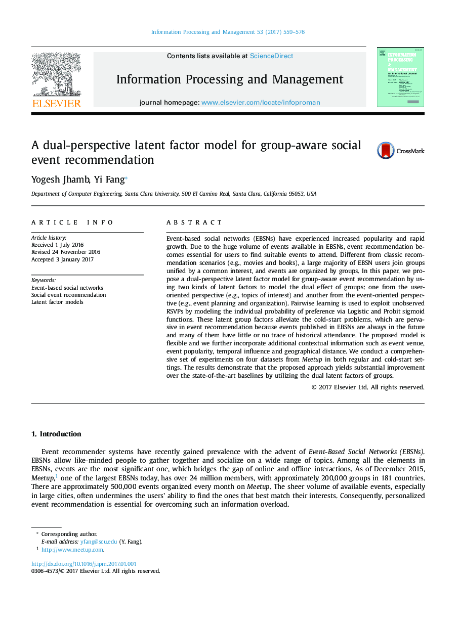 A dual-perspective latent factor model for group-aware social event recommendation