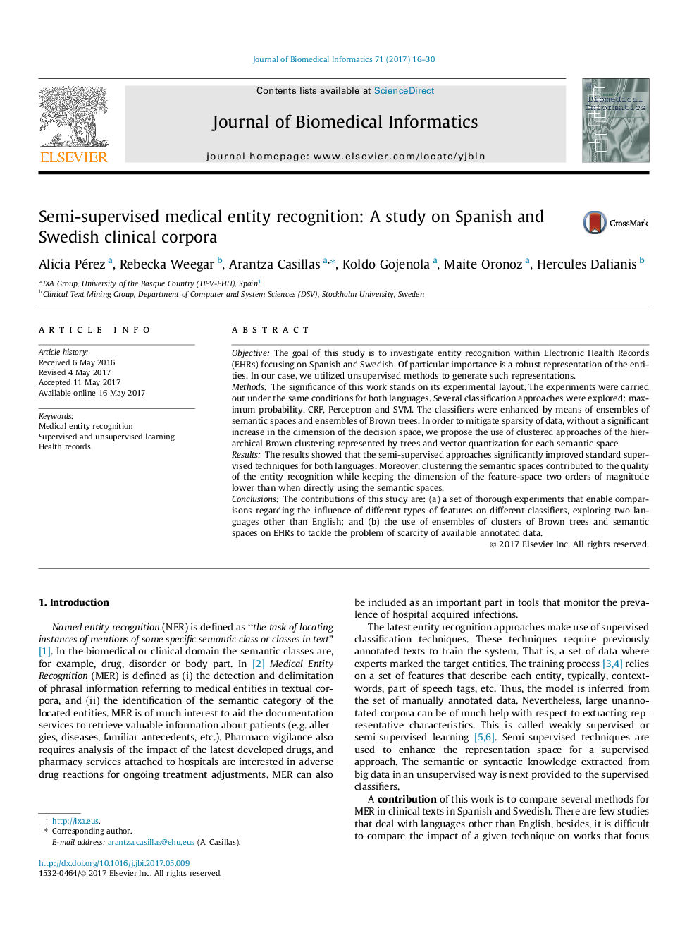 Semi-supervised medical entity recognition: A study on Spanish and Swedish clinical corpora