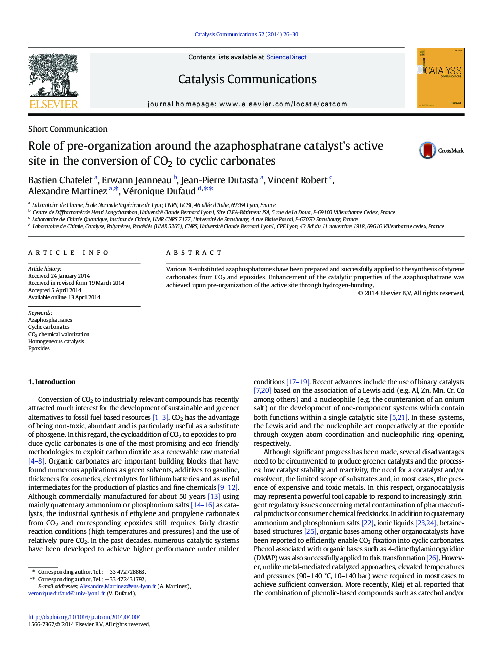 Role of pre-organization around the azaphosphatrane catalyst's active site in the conversion of CO2 to cyclic carbonates