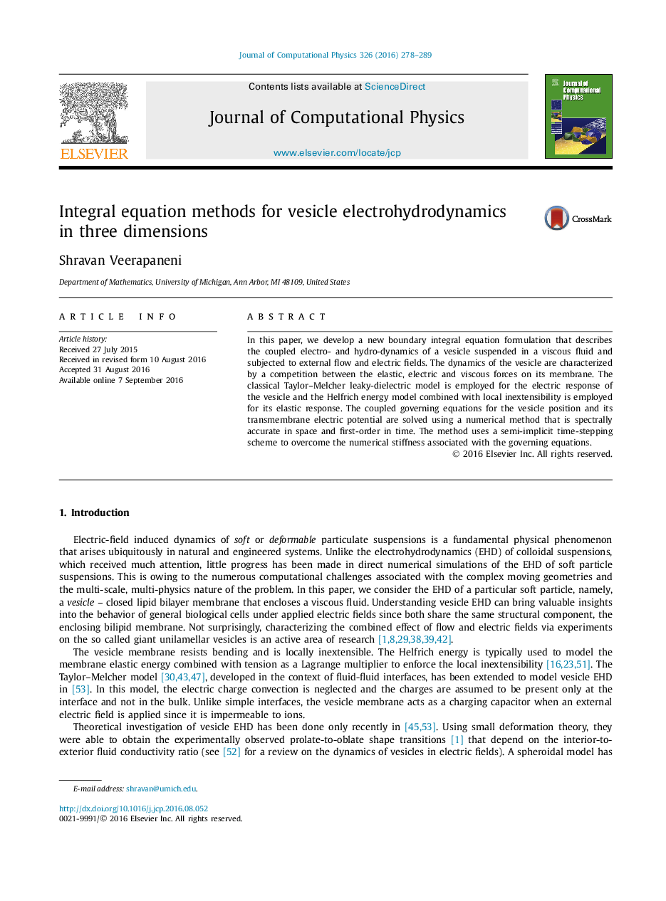 Integral equation methods for vesicle electrohydrodynamics in three dimensions