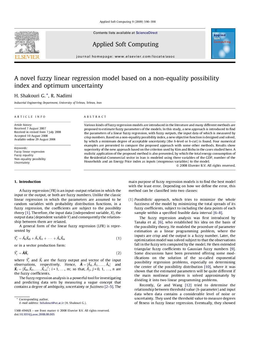 A novel fuzzy linear regression model based on a non-equality possibility index and optimum uncertainty