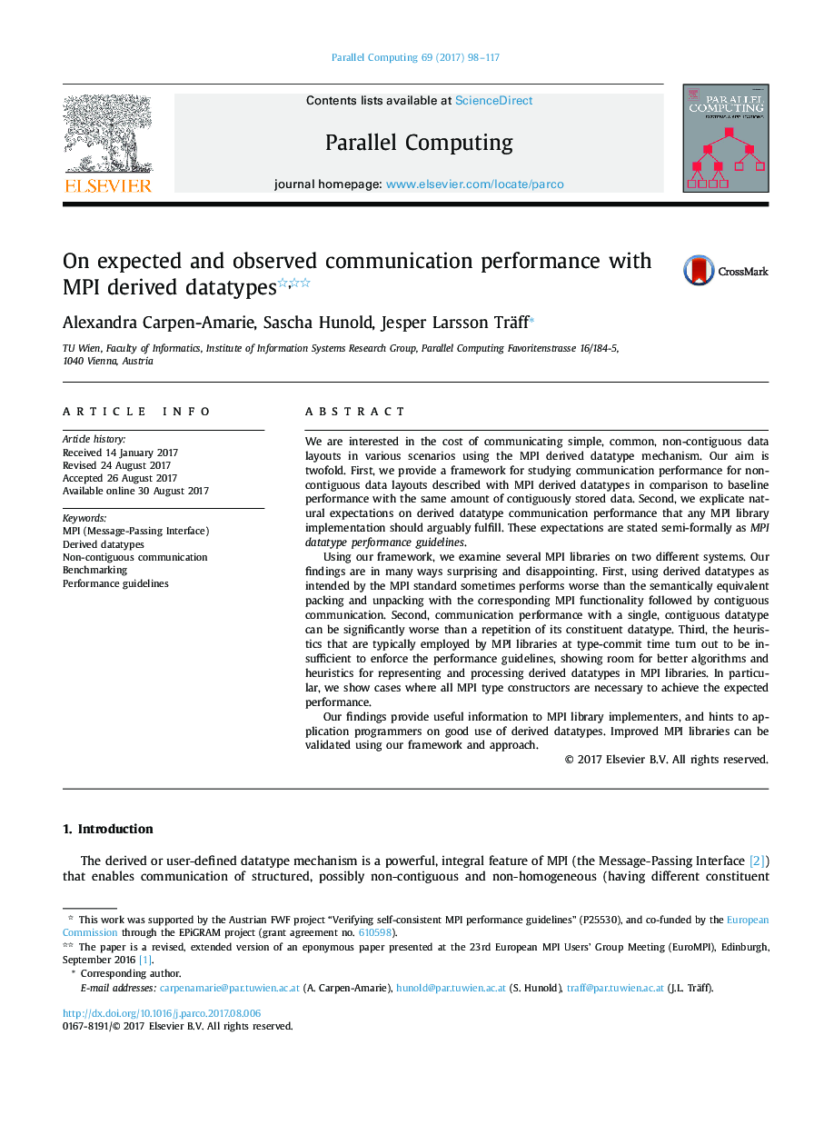 On expected and observed communication performance with MPI derived datatypes