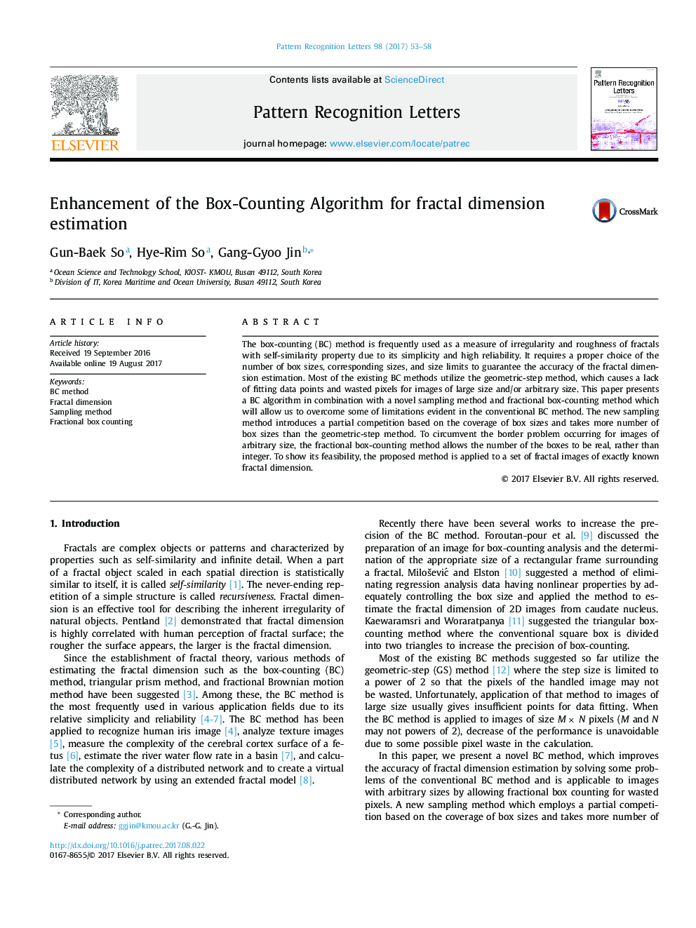 Enhancement of the Box-Counting Algorithm for fractal dimension estimation