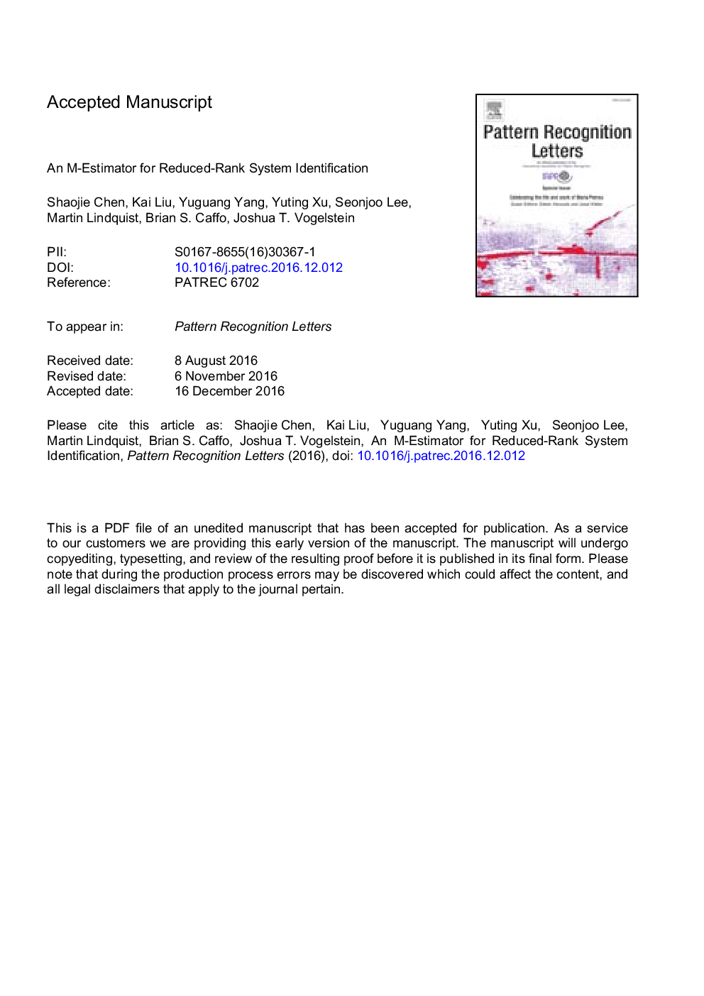 An M-estimator for reduced-rank system identification