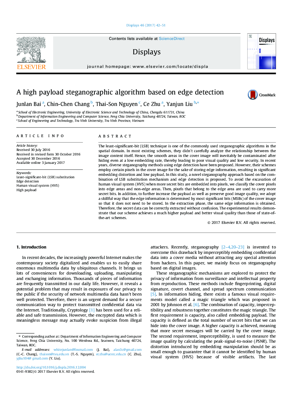 A high payload steganographic algorithm based on edge detection