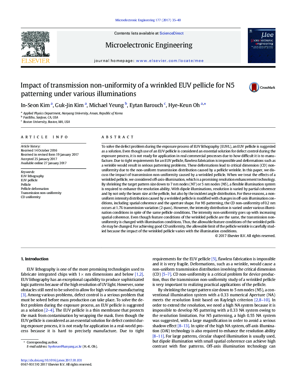 Impact of transmission non-uniformity of a wrinkled EUV pellicle for N5 patterning under various illuminations