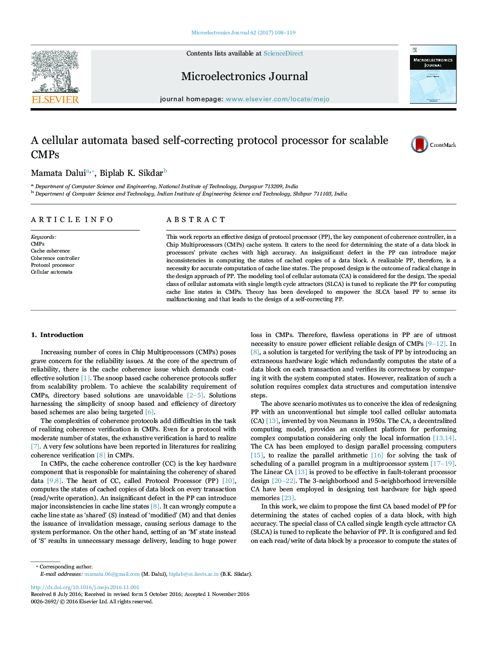 A cellular automata based self-correcting protocol processor for scalable CMPs