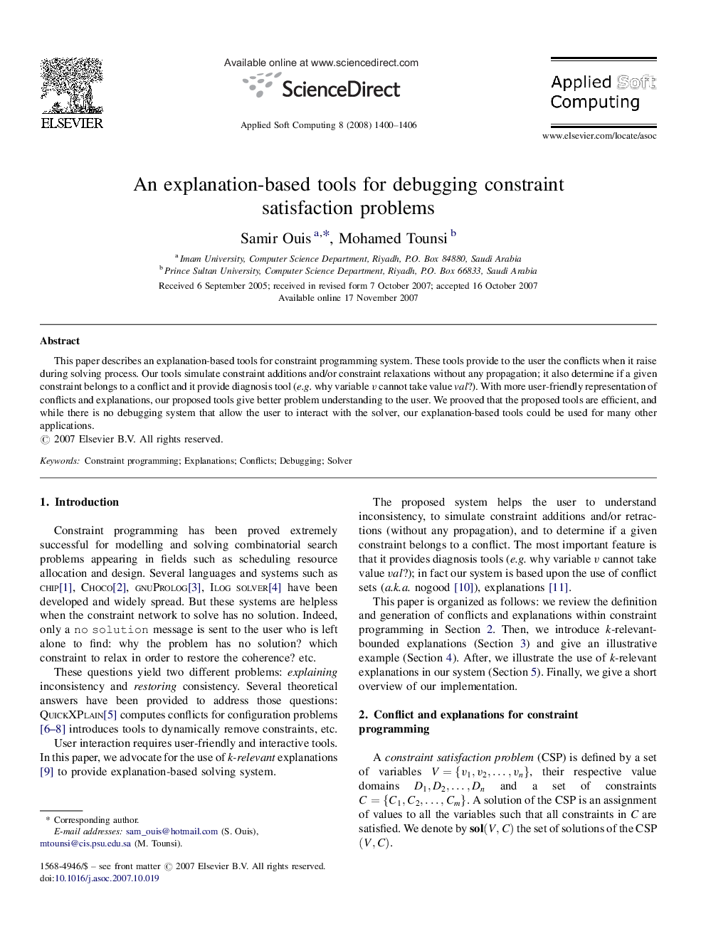 An explanation-based tools for debugging constraint satisfaction problems