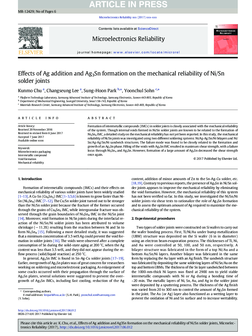 Effects of Ag addition and Ag3Sn formation on the mechanical reliability of Ni/Sn solder joints