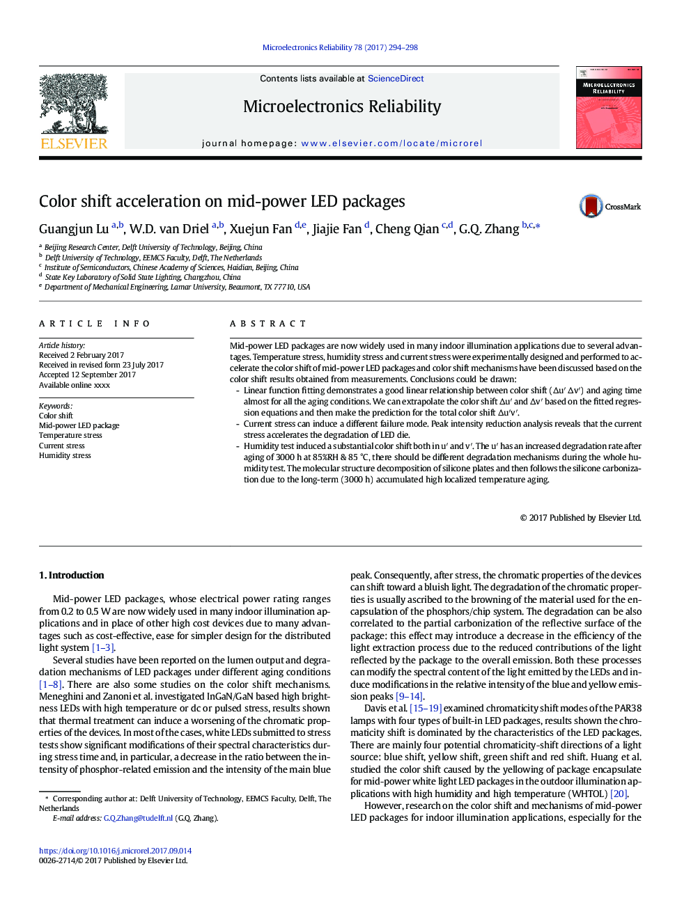 Color shift acceleration on mid-power LED packages