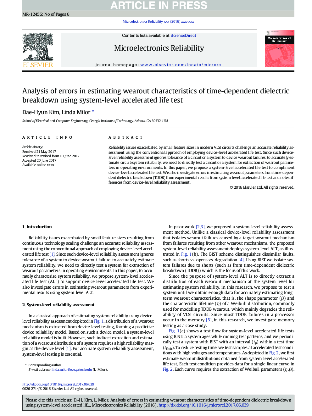 Analysis of errors in estimating wearout characteristics of time-dependent dielectric breakdown using system-level accelerated life test