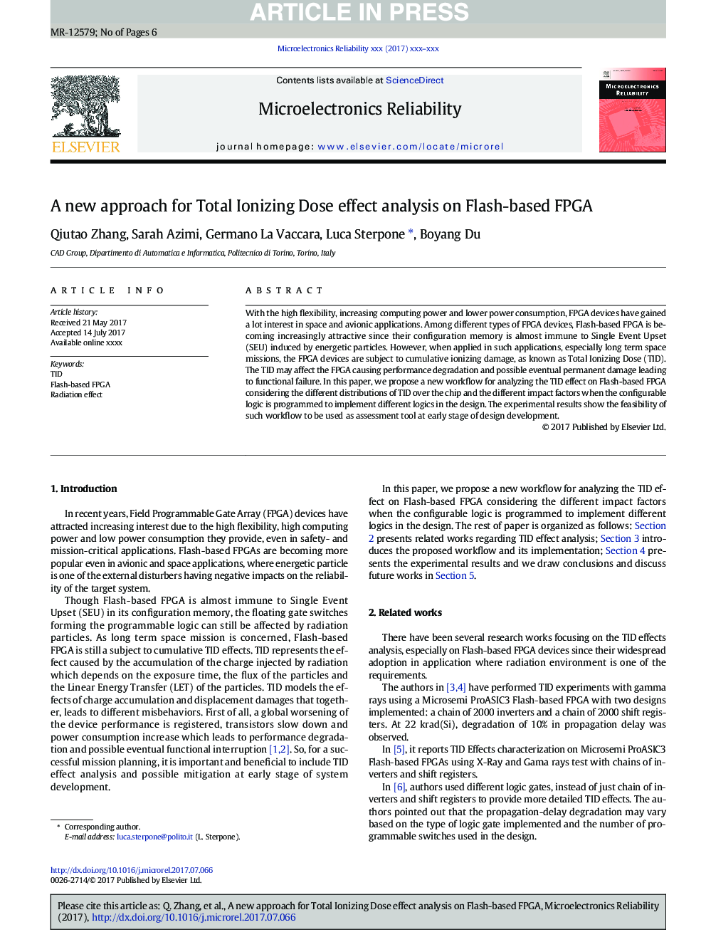 A new approach for Total Ionizing Dose effect analysis on Flash-based FPGA