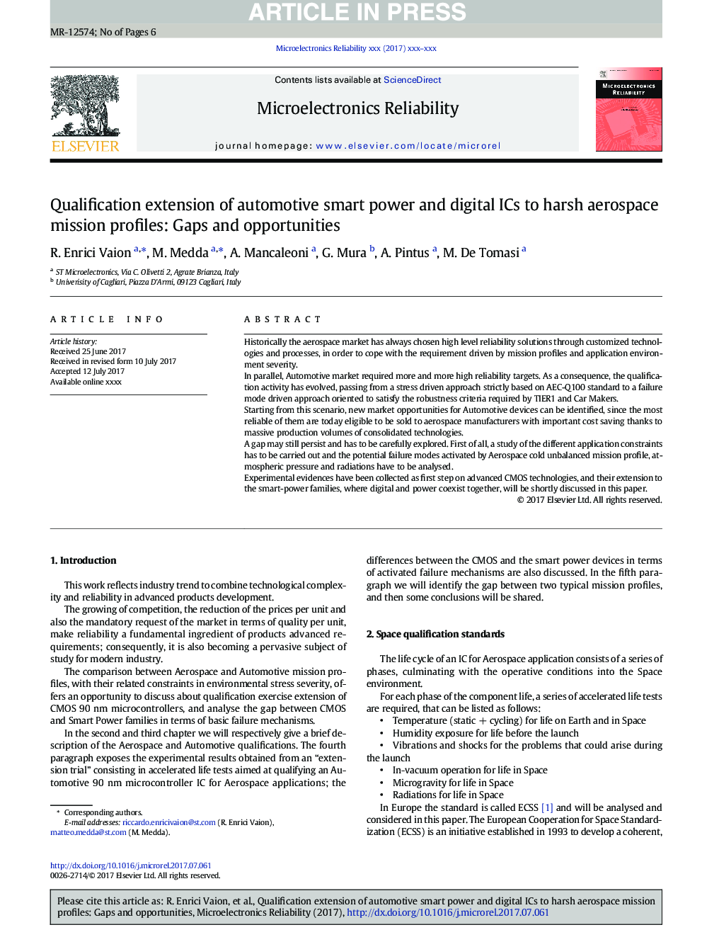 Qualification extension of automotive smart power and digital ICs to harsh aerospace mission profiles: Gaps and opportunities