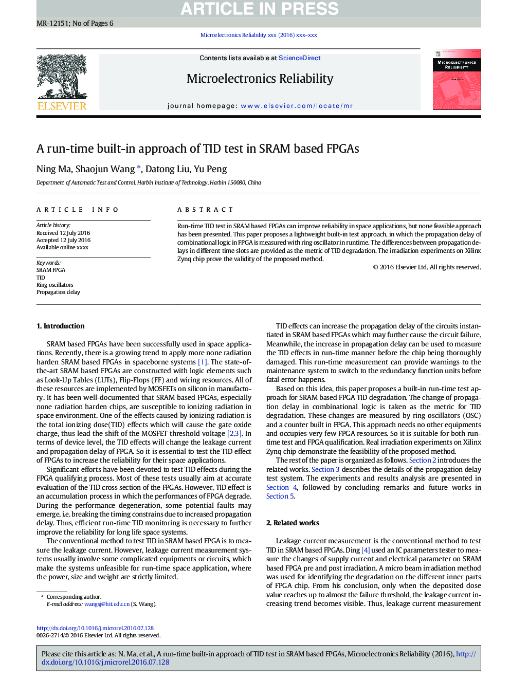 A run-time built-in approach of TID test in SRAM based FPGAs