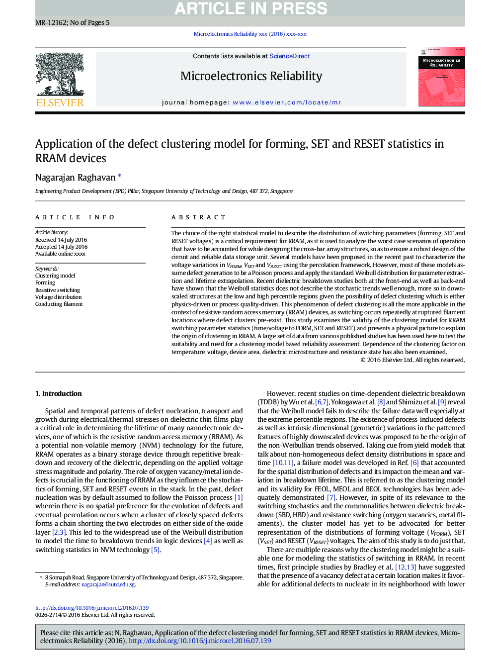 Application of the defect clustering model for forming, SET and RESET statistics in RRAM devices